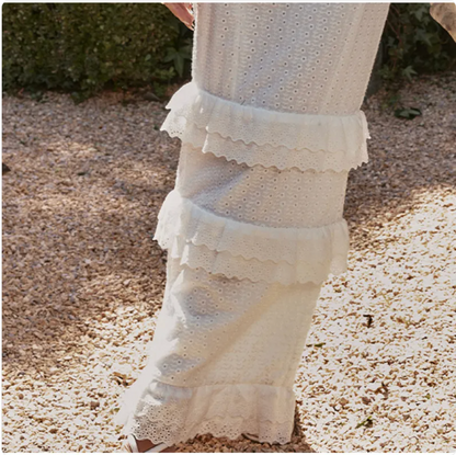 Vestido Ajustado Blanco de Crochet